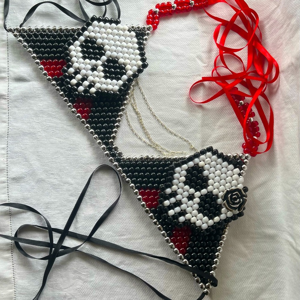 Skull swimsuit top